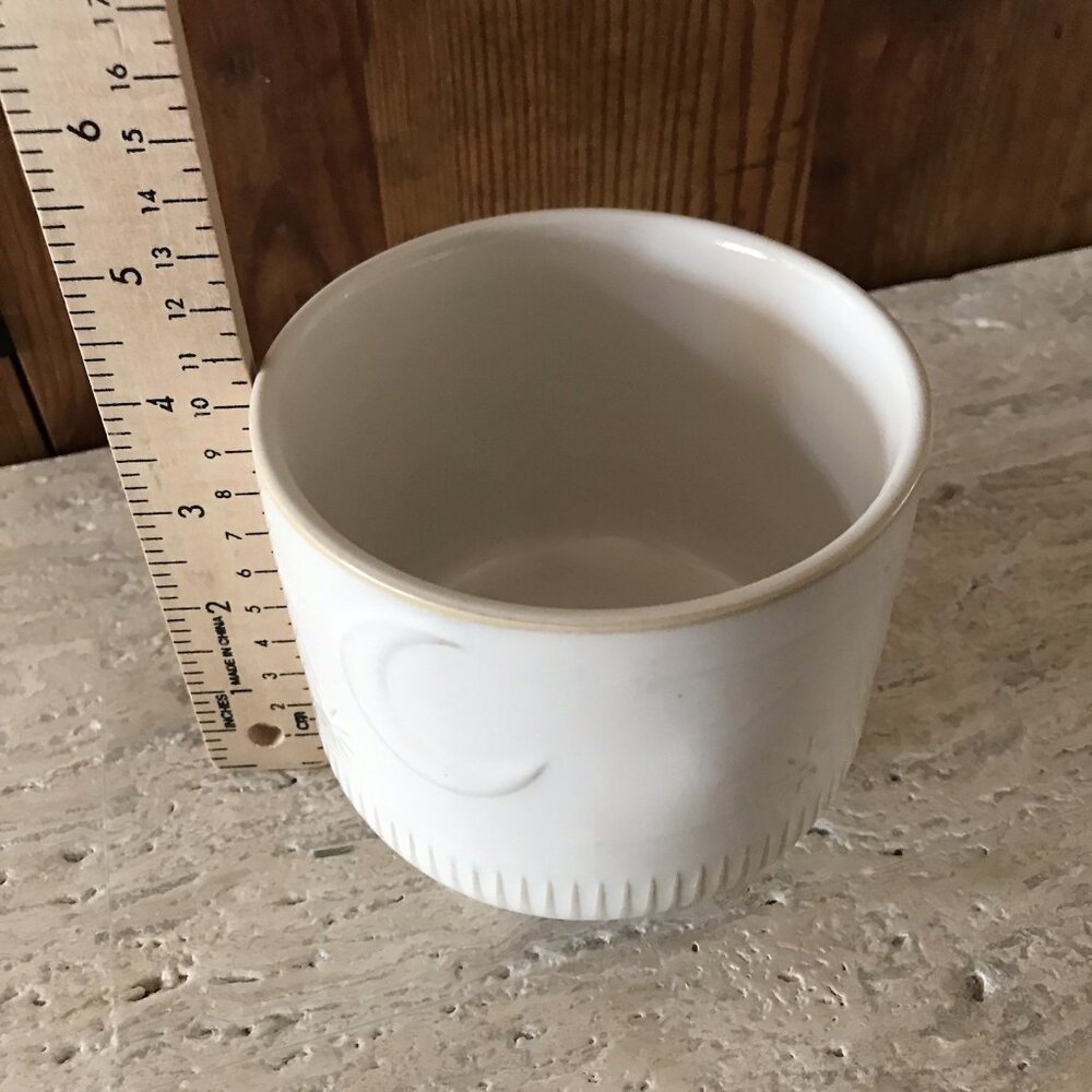 Celestial Planter Ceramic Pottery Moon Stars Boho Footed Cream White Tan Decor - Picture 14 of 16